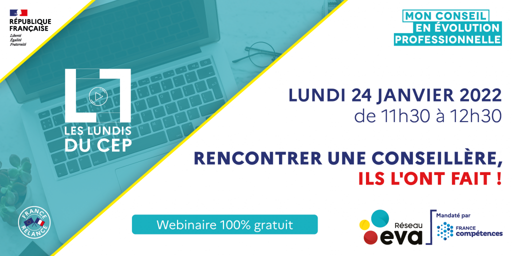 Image titre pour le webinaire de témoignage d'une conseillere en évolution professionnelle